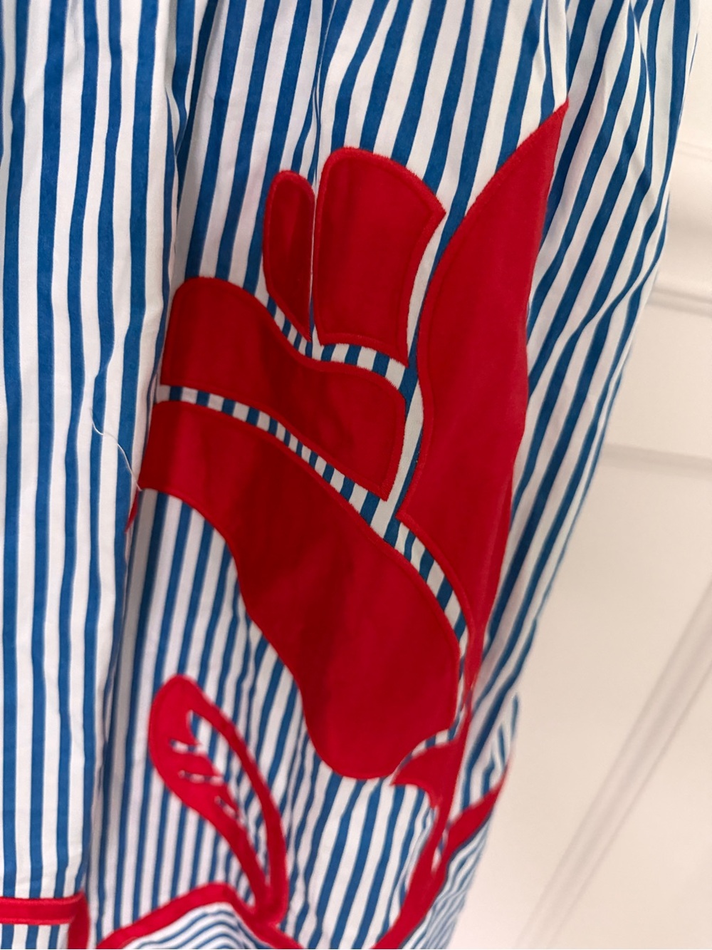 FARM Rio Blue Sky & White Striped Sundress with Red Floral Appliqué | M | NWT - Picture 5 of 10
